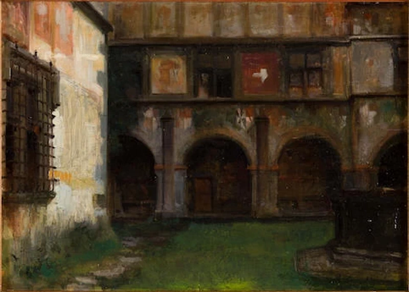 Nel cortile del castello d'Issogne. Bra